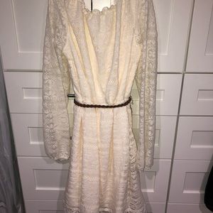 Children’s XL cream/ off White long sleeve dress